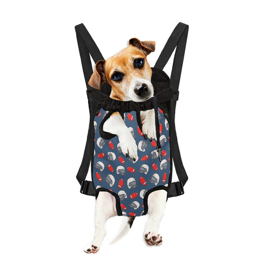 American Football Pattern Print Pet Carrier Backpack