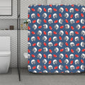 American Football Pattern Print Polyester Shower Curtain