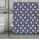 American Football Pattern Print Polyester Shower Curtain