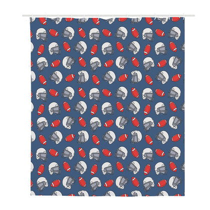 American Football Pattern Print Polyester Shower Curtain