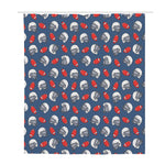 American Football Pattern Print Polyester Shower Curtain