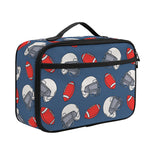 American Football Pattern Print Portable Lunch Bag