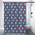 American Football Pattern Print Premium Shower Curtain