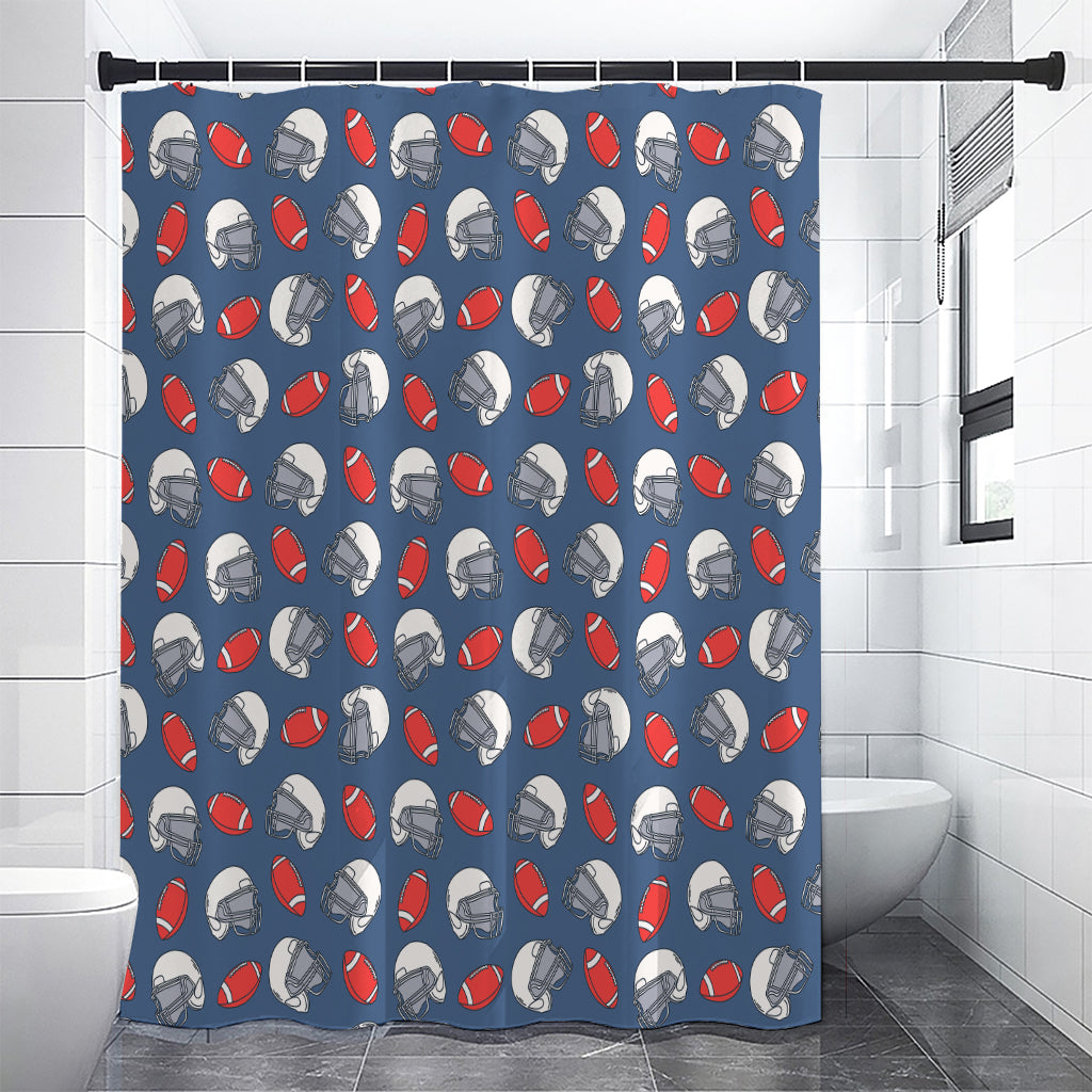 American Football Pattern Print Premium Shower Curtain