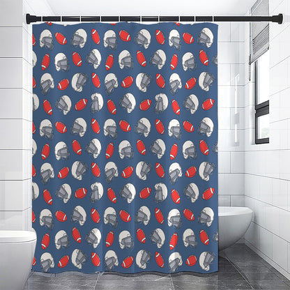 American Football Pattern Print Premium Shower Curtain