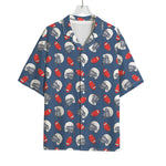 American Football Pattern Print Rayon Hawaiian Shirt