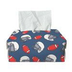 American Football Pattern Print Rectangle Tissue Box Cover