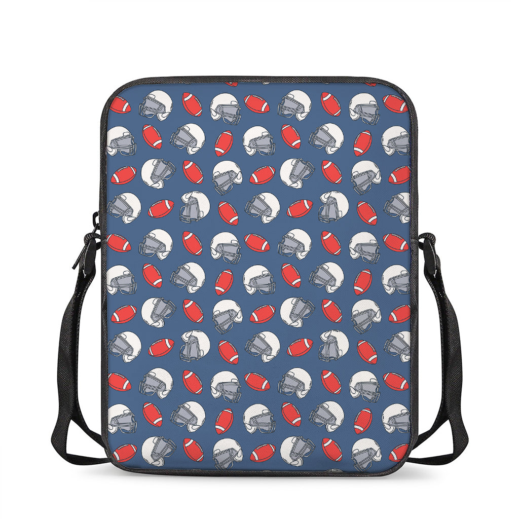 American Football Pattern Print Rectangular Crossbody Bag