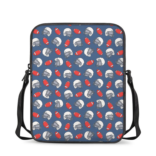 American Football Pattern Print Rectangular Crossbody Bag