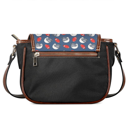 American Football Pattern Print Saddle Bag