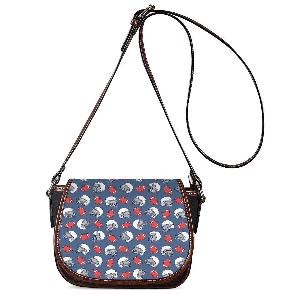 American Football Pattern Print Saddle Bag