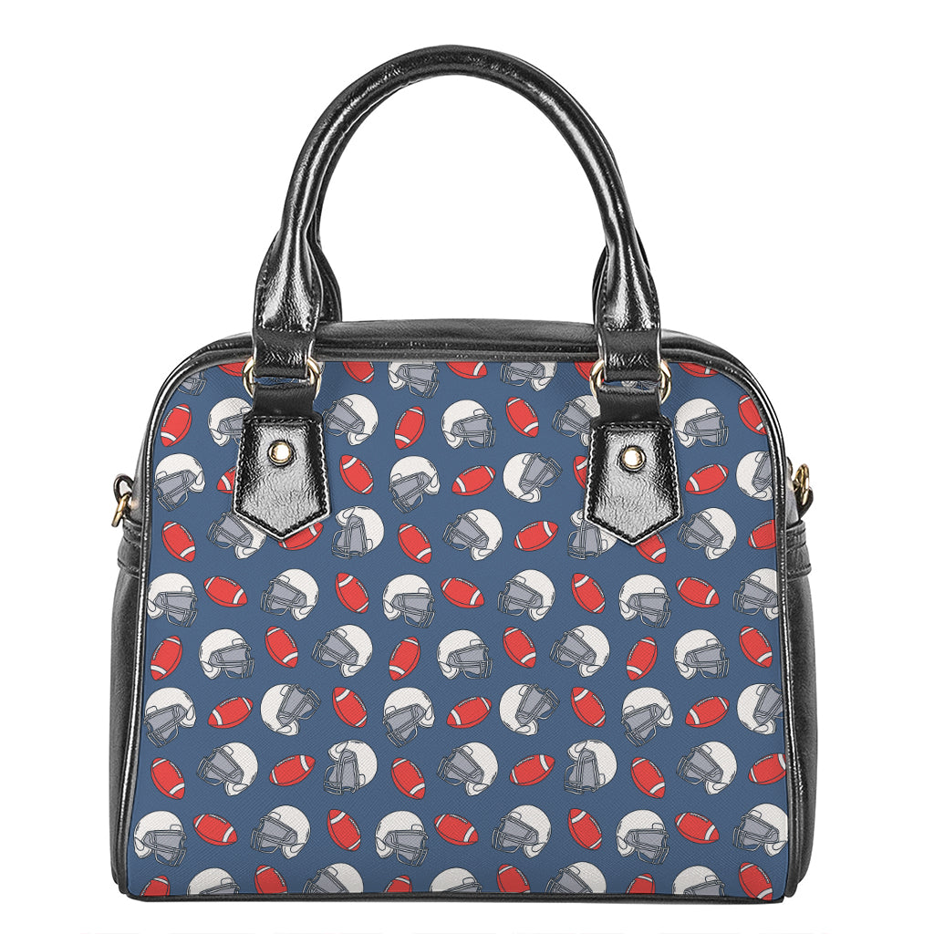 American Football Pattern Print Shoulder Handbag