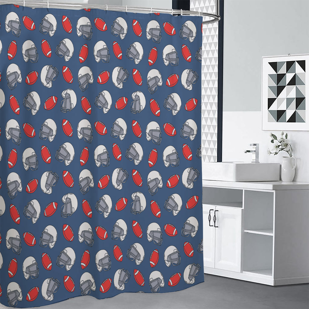 American Football Pattern Print Shower Curtain