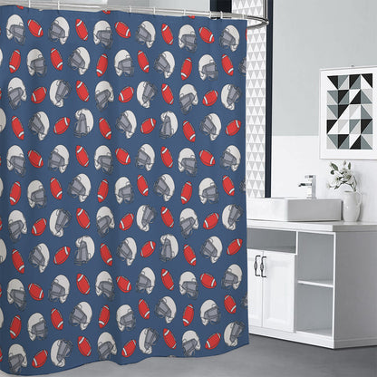 American Football Pattern Print Shower Curtain