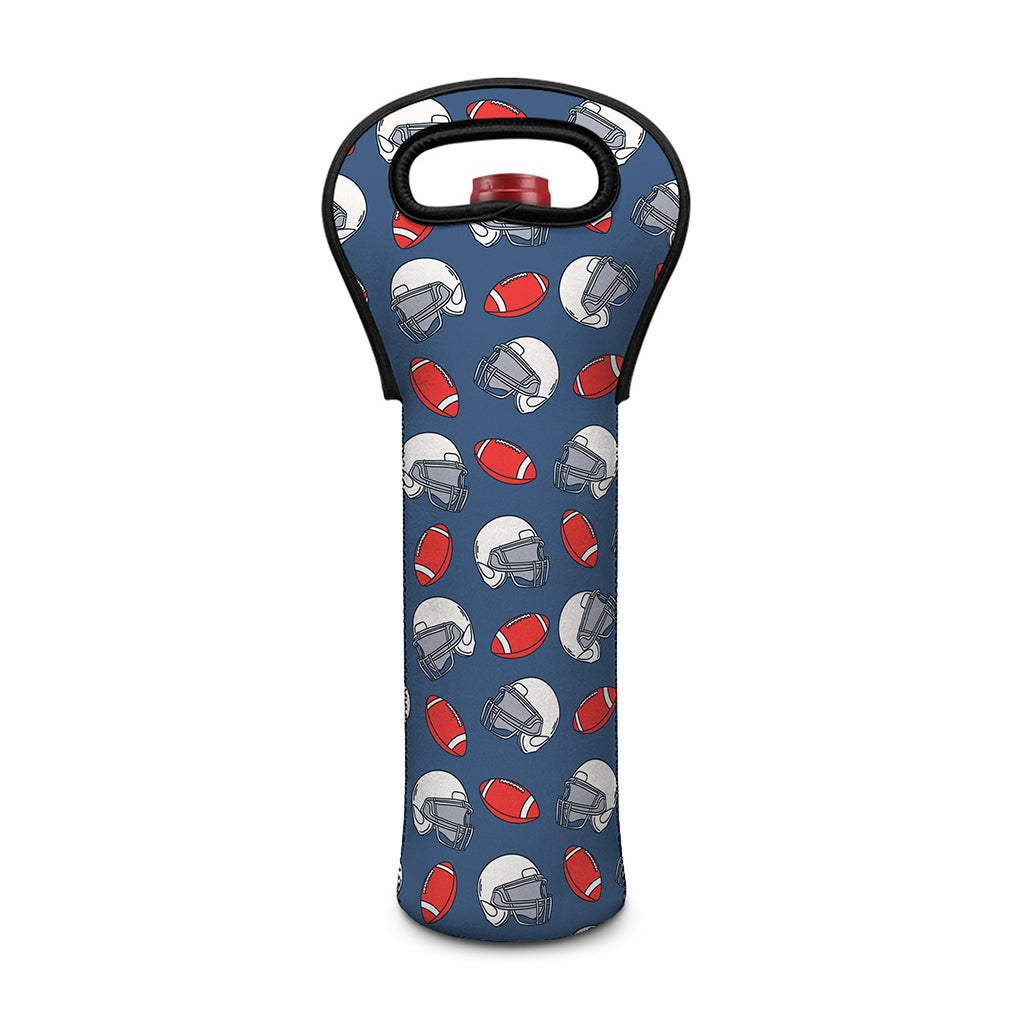 American Football Pattern Print Single Neoprene Wine Tote