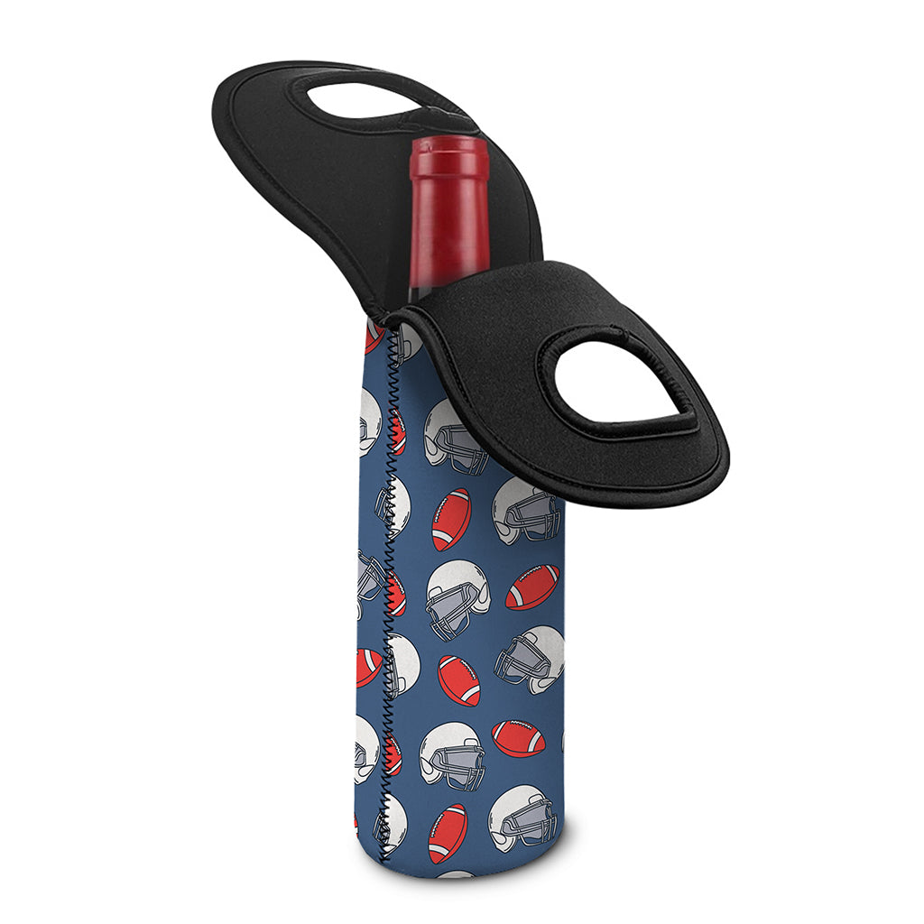 American Football Pattern Print Single Neoprene Wine Tote