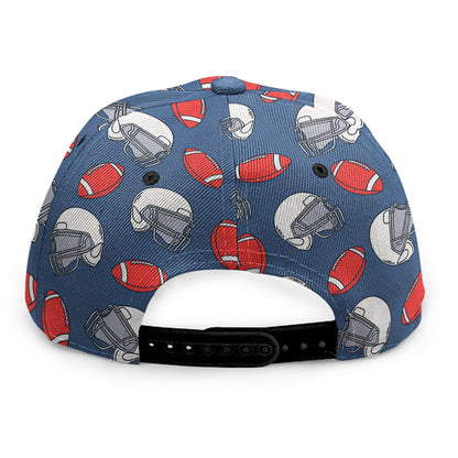 American Football Pattern Print Snapback Cap