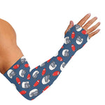 American Football Pattern Print Sun Protection Arm Sleeves