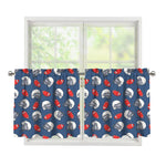 American Football Pattern Print Tier Curtains