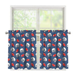 American Football Pattern Print Tier Curtains