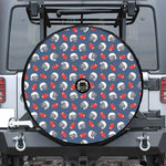 American Football Pattern Print Tire Cover With Camera Hole