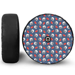 American Football Pattern Print Tire Cover With Camera Hole
