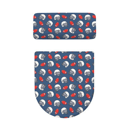 American Football Pattern Print Toilet Lid And Tank Cover Set