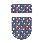 American Football Pattern Print Toilet Lid And Tank Cover Set
