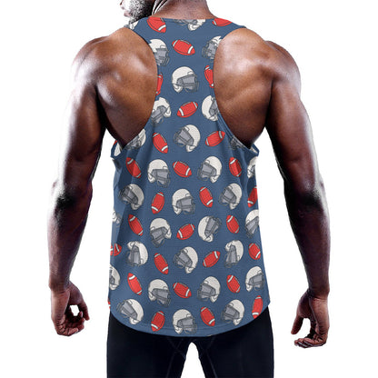 American Football Pattern Print Training Tank Top