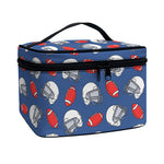 American Football Pattern Print Travel Makeup Bag