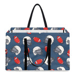 American Football Pattern Print Utility Tote Bag