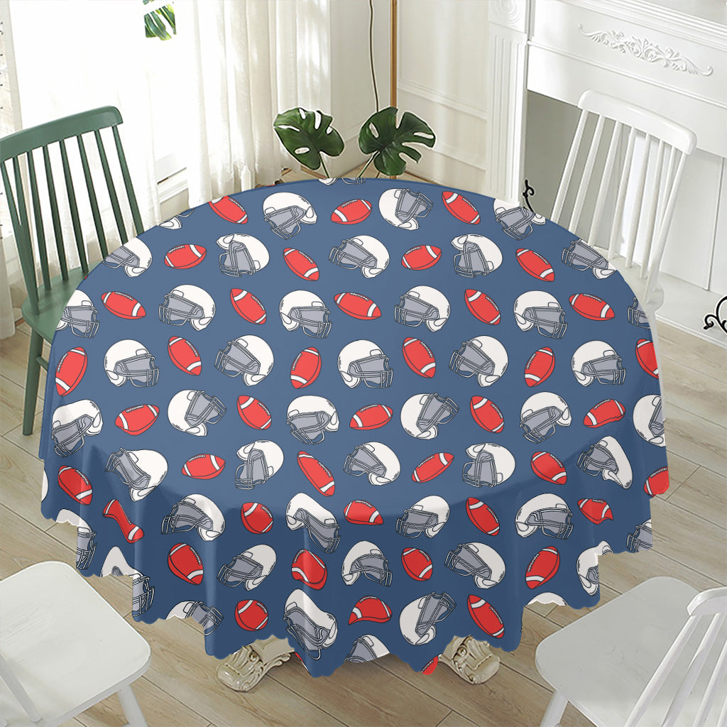 American Football Pattern Print Waterproof Round Tablecloth