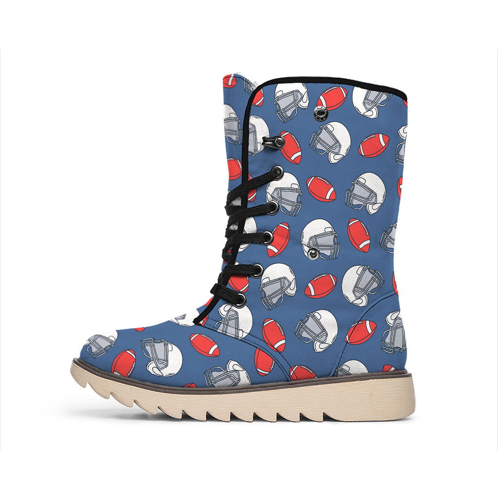 American Football Pattern Print Winter Boots