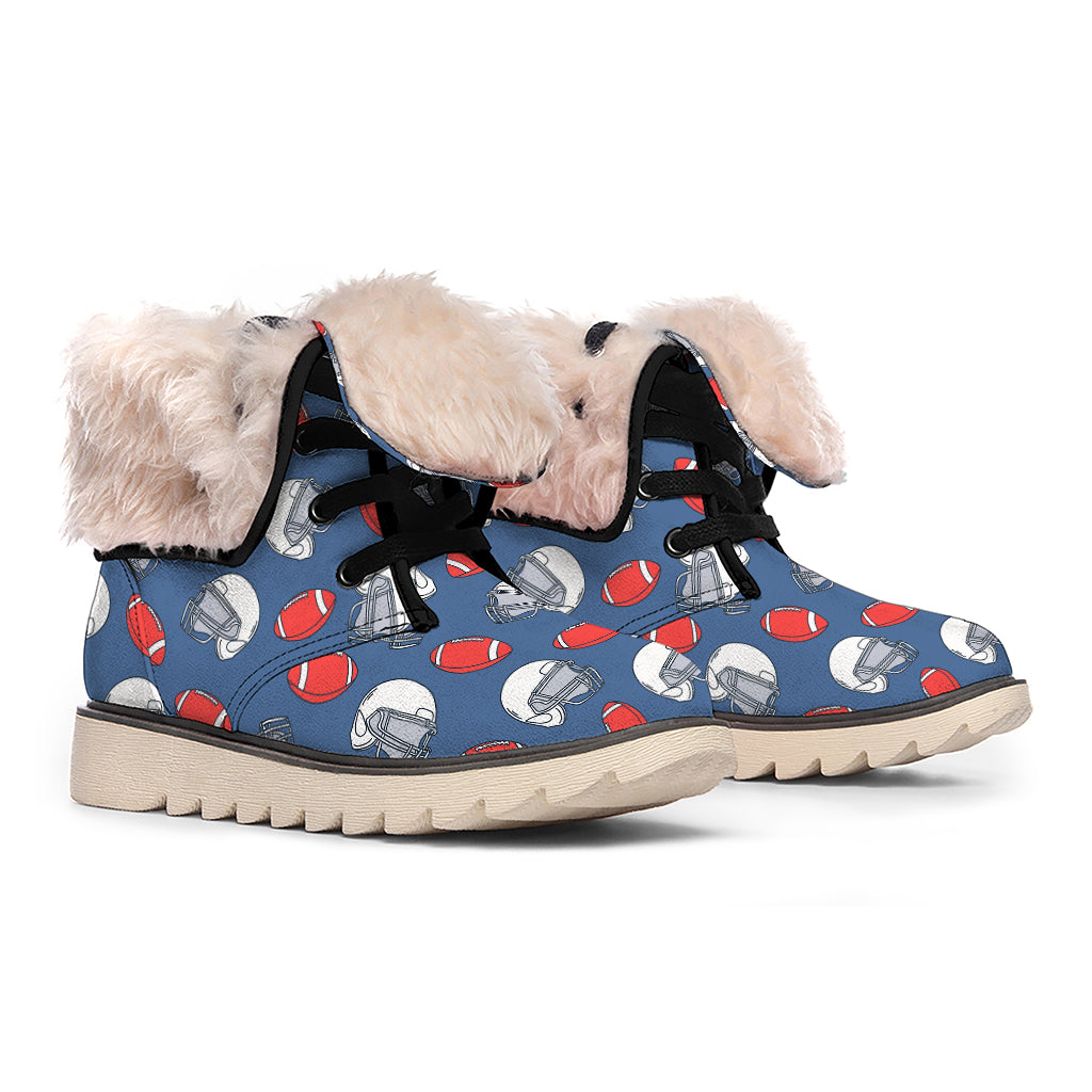 American Football Pattern Print Winter Boots