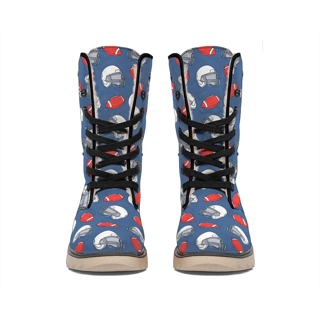 American Football Pattern Print Winter Boots