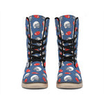 American Football Pattern Print Winter Boots