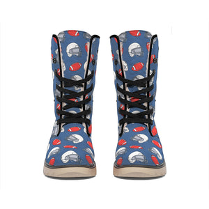 American Football Pattern Print Winter Boots