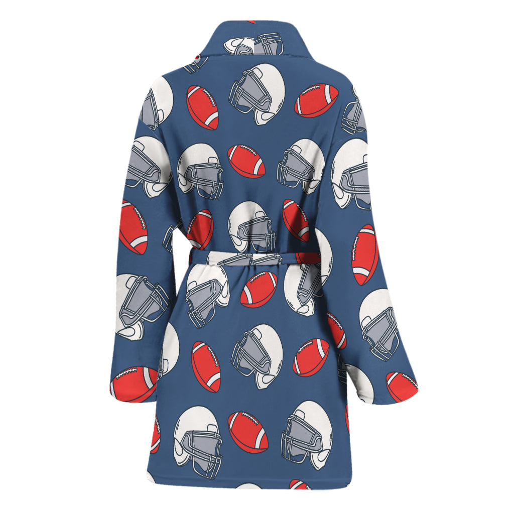 American Football Pattern Print Women's Bathrobe