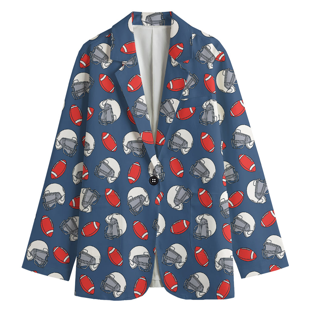 American Football Pattern Print Women's Blazer