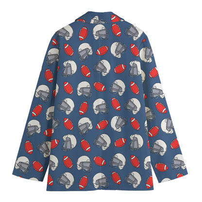 American Football Pattern Print Women's Blazer