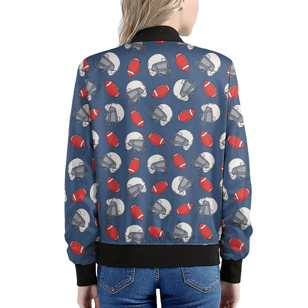 American Football Pattern Print Women's Bomber Jacket