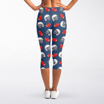 American Football Pattern Print Women's Capri Leggings