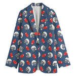 American Football Pattern Print Women's Cotton Blazer
