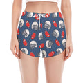 American Football Pattern Print Women's Split Running Shorts