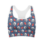 American Football Pattern Print Women's Sports Bra