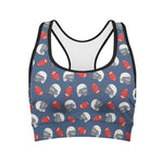American Football Pattern Print Women's Sports Bra