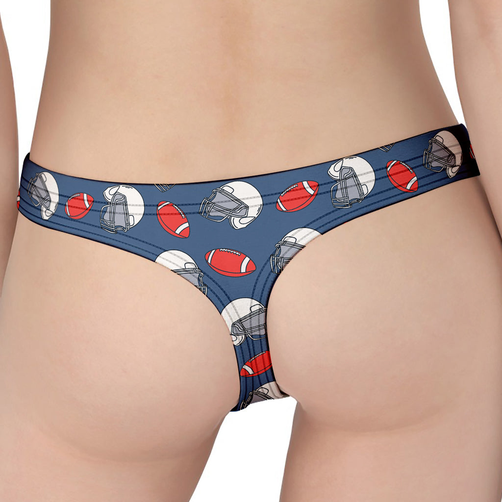 American Football Pattern Print Women's Thong