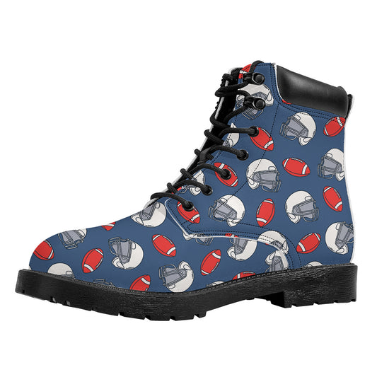 American Football Pattern Print Work Boots