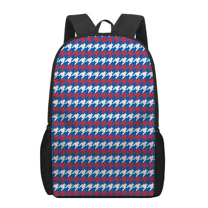 American Houndstooth Pattern Print 17 Inch Backpack