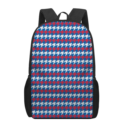 American Houndstooth Pattern Print 17 Inch Backpack